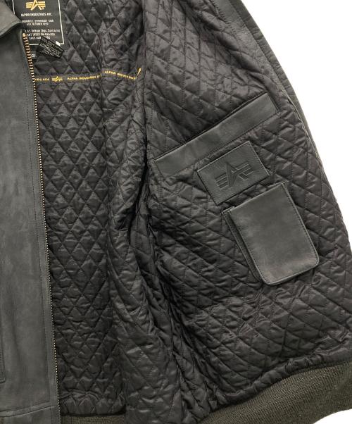 ALPHA（アルファ）ALPHA (アルファ) レザーフライトジャケット ブラック サイズ:XXLの古着・服飾アイテム