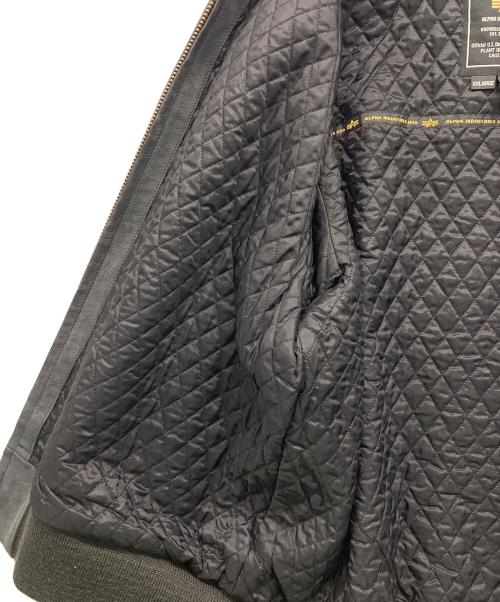 ALPHA（アルファ）ALPHA (アルファ) レザーフライトジャケット ブラック サイズ:XXLの古着・服飾アイテム