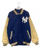 AUTHENTICオーセンティック）の古着「スタジャン」｜ネイビー×ベージュ