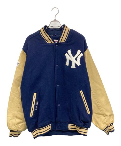 AUTHENTIC（オーセンティック）AUTHENTIC (オーセンティック) スタジャン ネイビー×ベージュ サイズ:XLの古着・服飾アイテム