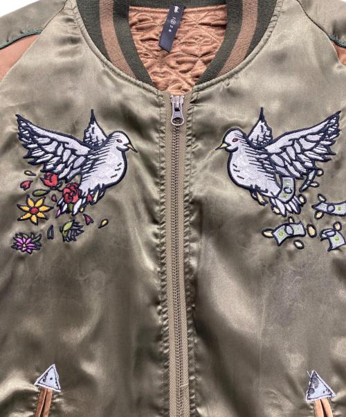 glamb（グラム）glamb (グラム) スカジャン カーキ×ブラウン サイズ:SIZE 2の古着・服飾アイテム