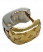 LOUIS VUITTONルイ ヴィトン）の古着「ブックレドレイユ・ナノグラム ピアス」｜ゴールド×シルバー