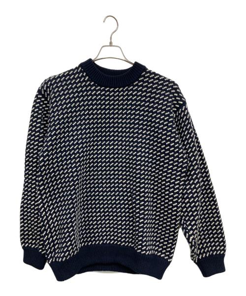 L.L.Bean（エルエルビーン）L.L.Bean (エルエルビーン) 厚手ニット ホワイト×ネイビー サイズ:Sの古着・服飾アイテム