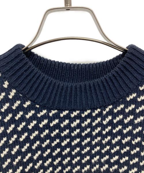 L.L.Bean（エルエルビーン）L.L.Bean (エルエルビーン) 厚手ニット ホワイト×ネイビー サイズ:Sの古着・服飾アイテム