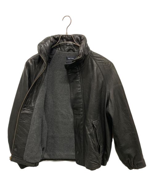 NAUTICA（ノーティカ）NAUTICA (ノーティカ) レザーブルゾン ブラック サイズ:Mの古着・服飾アイテム