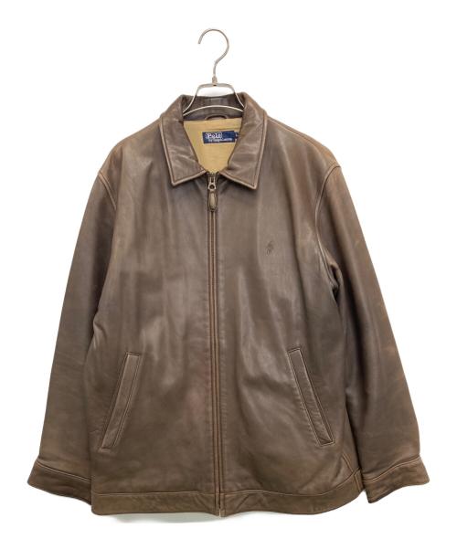 POLO RALPH LAUREN（ポロ・ラルフローレン）POLO RALPH LAUREN (ポロ・ラルフローレン) レザージャケット ブラウン サイズ:Lの古着・服飾アイテム
