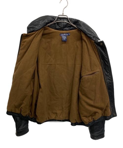 NAUTICA（ノーティカ）NAUTICA (ノーティカ) レザージャケット ブラック サイズ:42の古着・服飾アイテム