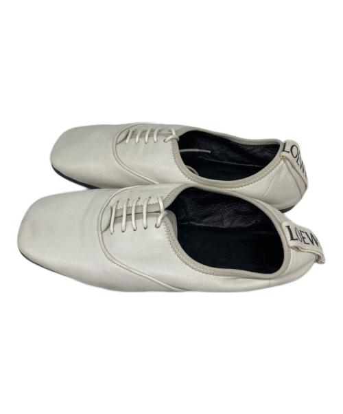 LOEWE（ロエベ）LOEWE (ロエベ) ソフトダービーフラットシューズ ホワイト サイズ:23の古着・服飾アイテム