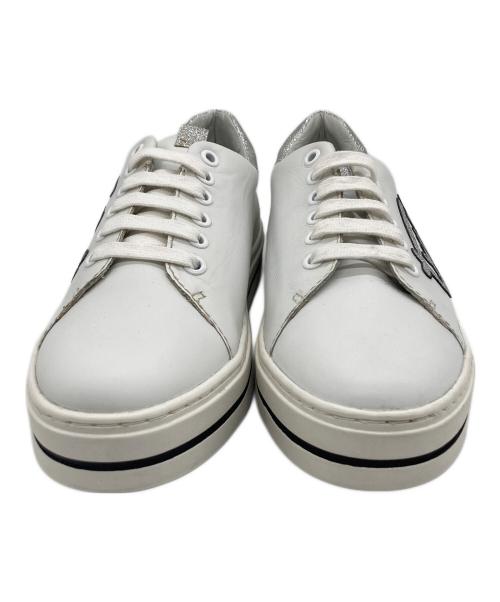 BRUNO PREMI（ブルーノプレミ）BRUNO PREMI (ブルーノプレミ) ローカットスニーカー ホワイト×シルバー サイズ:SIZE 38の古着・服飾アイテム