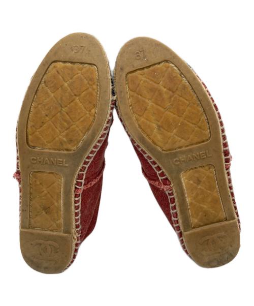 CHANEL（シャネル）CHANEL (シャネル) ココマークエスパドリーユシューズ ブルー×レッド サイズ:37の古着・服飾アイテム