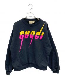 GUCCI（グッチ）の古着「クルーネックスウェット」｜イエロー×ピンク×ブラック