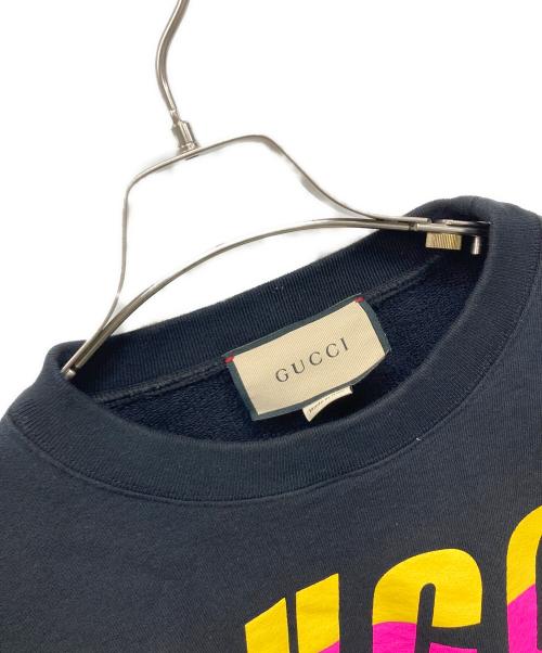 GUCCI（グッチ）GUCCI (グッチ) クルーネックスウェット イエロー×ピンク×ブラック サイズ:Mの古着・服飾アイテム