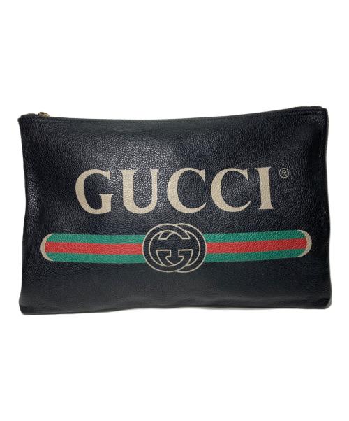 GUCCI（グッチ）GUCCI (グッチ) クラッチバッグ ブラックの古着・服飾アイテム