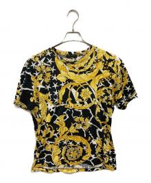 VERSACE（ヴェルサーチェ）の古着「半袖カットソー」｜ホワイト×ブラック×イエロー