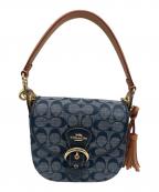 COACHコーチ）の古着「ショルダーバッグ」｜ネイビー×ブラウン