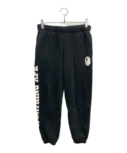 A BATHING APE（ア ベイシング エイプ）A BATHING APE (ア ベイシング エイプ) スウェットパンツ ピンク×ブラック サイズ:Sの古着・服飾アイテム