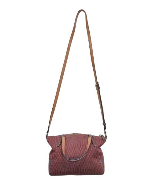 COACH（コーチ）COACH (コーチ) 2WAYショルダーバッグ レッド×ブラウンの古着・服飾アイテム