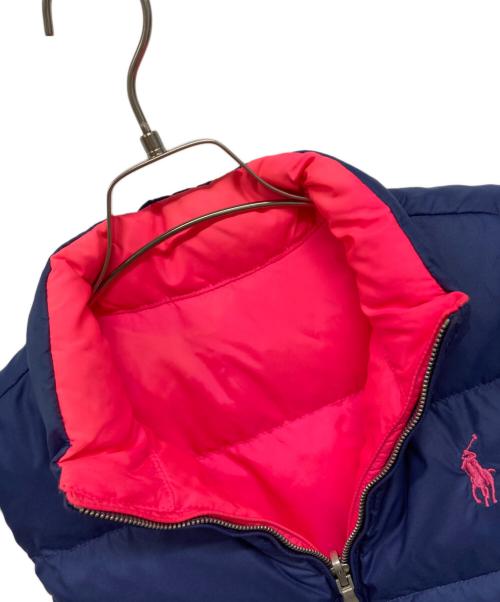 POLO RALPH LAUREN（ポロ・ラルフローレン）POLO RALPH LAUREN (ポロ・ラルフローレン) ダウンベスト ピンク×ネイビー サイズ:160cmの古着・服飾アイテム