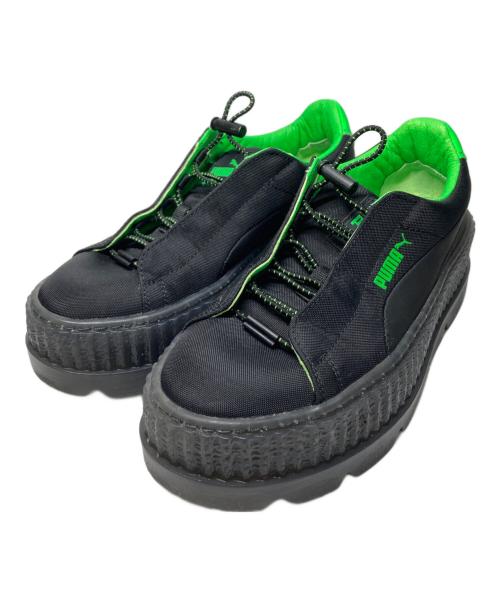 PUMA（プーマ）PUMA (プーマ) ローカットスニーカー ブラック×グリーン サイズ:22.5の古着・服飾アイテム