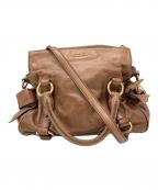 MIU MIUミュウミュウ）の古着「サイドリボンヴィッテロ ラックス バッグ」｜ブラウン