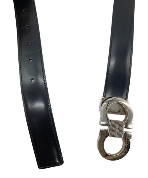 Salvatore Ferragamo（サルヴァトーレ フェラガモ）Salvatore Ferragamo (サルヴァトーレ フェラガモ) ガンチーニレザーベルト ブラック×シルバーの古着・服飾アイテム
