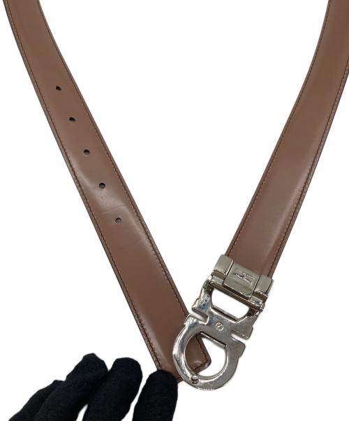 Salvatore Ferragamo（サルヴァトーレ フェラガモ）Salvatore Ferragamo (サルヴァトーレ フェラガモ) ガンチーニレザーベルト ブラック×シルバーの古着・服飾アイテム