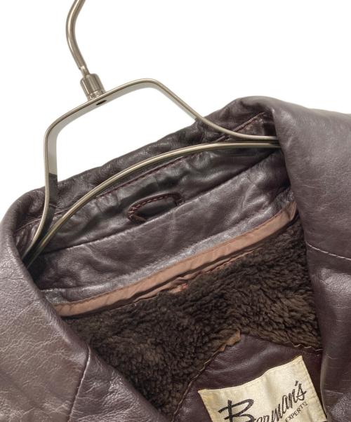 BERMANS（バーマンズ）BERMANS (バーマンズ) レザージャケット ブラウン サイズ:18の古着・服飾アイテム