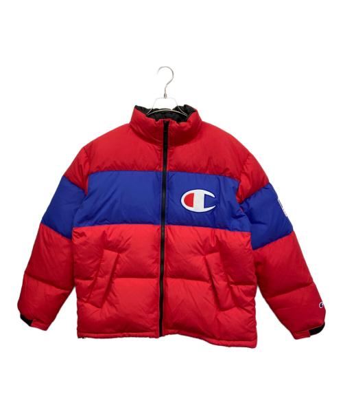 Champion（チャンピオン）Champion (チャンピオン) ダウンジャケット レッド×ブルー サイズ:XLの古着・服飾アイテム