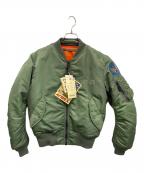 AVIREXアヴィレックス）の古着「ラインストーンMA-1ジャケット」｜カ-キ