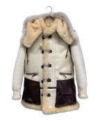 AVIREXアヴィレックス）の古着「Aero Leather B-7 ムートン アラスカンコート」｜ベージュ×ブラウン