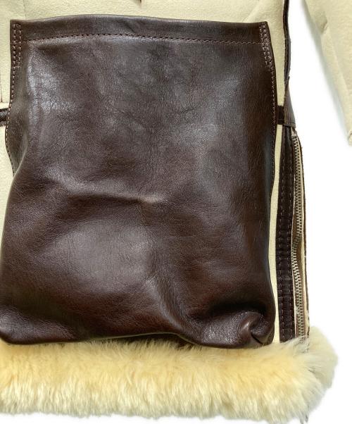 AVIREX（アヴィレックス）AVIREX (アヴィレックス) Aero Leather B-7 ムートン アラスカンコート ベージュ×ブラウン サイズ:38 未使用品の古着・服飾アイテム