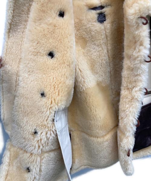 AVIREX（アヴィレックス）AVIREX (アヴィレックス) Aero Leather B-7 ムートン アラスカンコート ベージュ×ブラウン サイズ:38 未使用品の古着・服飾アイテム