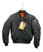 AVIREXアヴィレックス）の古着「ラインストーンMA-1ジャケット」｜ブラック