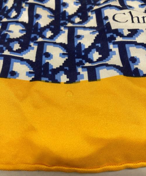 Christian Dior（クリスチャン ディオール）Christian Dior (クリスチャン ディオール) シルクスカーフ オレンジ×ネイビーの古着・服飾アイテム