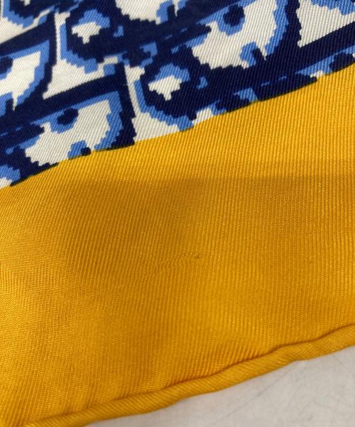 Christian Dior（クリスチャン ディオール）Christian Dior (クリスチャン ディオール) シルクスカーフ オレンジ×ネイビーの古着・服飾アイテム