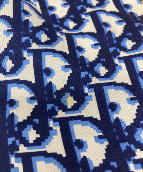 Christian Dior（クリスチャン ディオール）Christian Dior (クリスチャン ディオール) シルクスカーフ オレンジ×ネイビーの古着・服飾アイテム