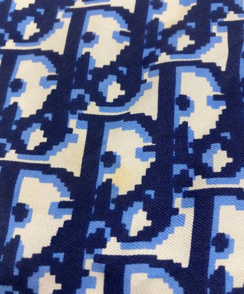 Christian Dior（クリスチャン ディオール）Christian Dior (クリスチャン ディオール) シルクスカーフ オレンジ×ネイビーの古着・服飾アイテム