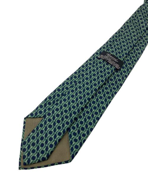 GUCCI（グッチ）GUCCI (グッチ) ネクタイ グリーン×ネイビー サイズ:無し 未使用品の古着・服飾アイテム