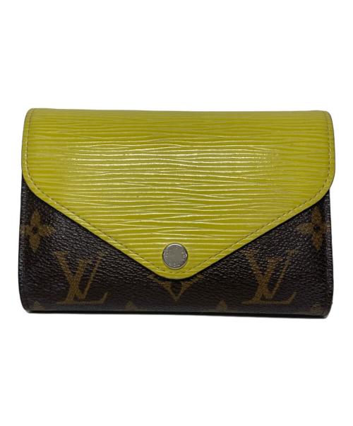 LOUIS VUITTON（ルイ ヴィトン）LOUIS VUITTON (ルイ ヴィトン) 3つ折り財布 ピスタッシュ×ブラウンの古着・服飾アイテム