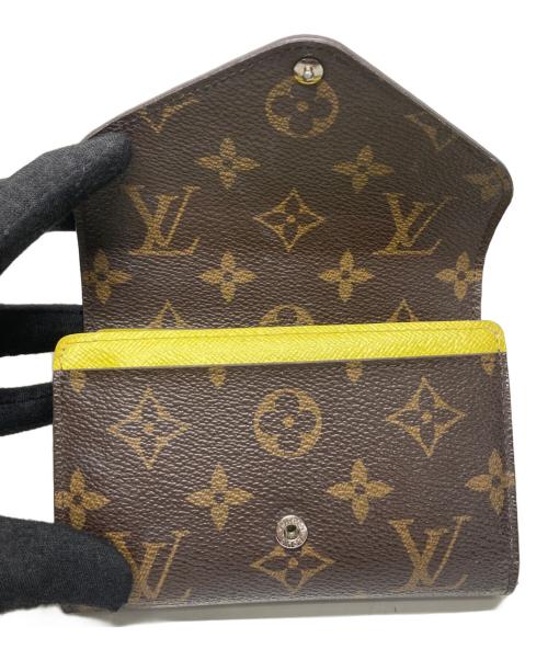 LOUIS VUITTON（ルイ ヴィトン）LOUIS VUITTON (ルイ ヴィトン) 3つ折り財布 ピスタッシュ×ブラウンの古着・服飾アイテム