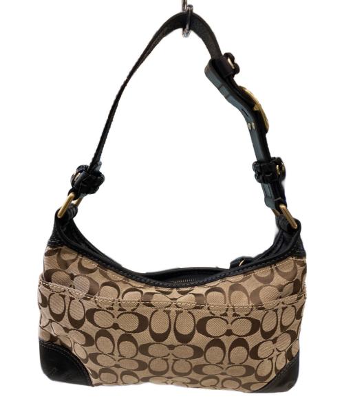 COACH（コーチ）COACH (コーチ) ワンショルダーバッグ ベージュ×ブラックの古着・服飾アイテム