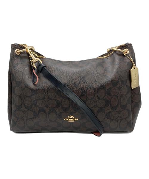 COACH（コーチ）COACH (コーチ) 2WAYショルダーバッグ ブラウン×ピンクの古着・服飾アイテム