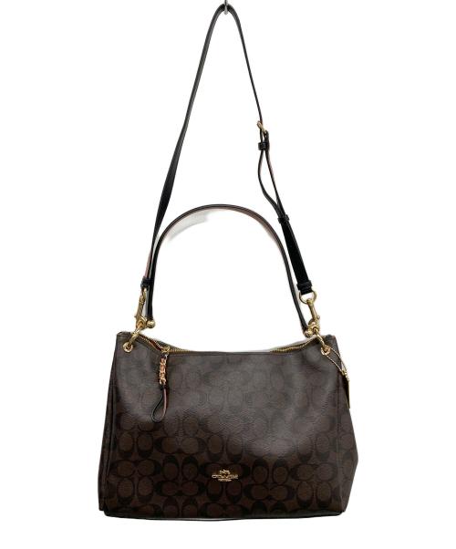 COACH（コーチ）COACH (コーチ) 2WAYショルダーバッグ ブラウン×ピンクの古着・服飾アイテム