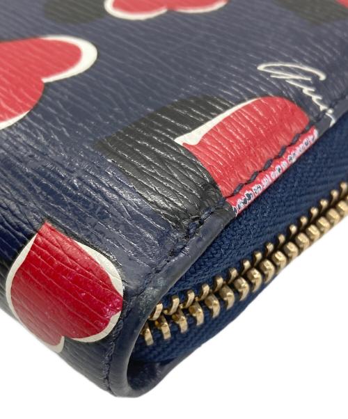 GUCCI（グッチ）GUCCI (グッチ) 長財布 ネイビー×レッド×ブラックの古着・服飾アイテム