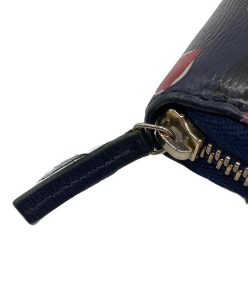 GUCCI（グッチ）GUCCI (グッチ) 長財布 ネイビー×レッド×ブラックの古着・服飾アイテム