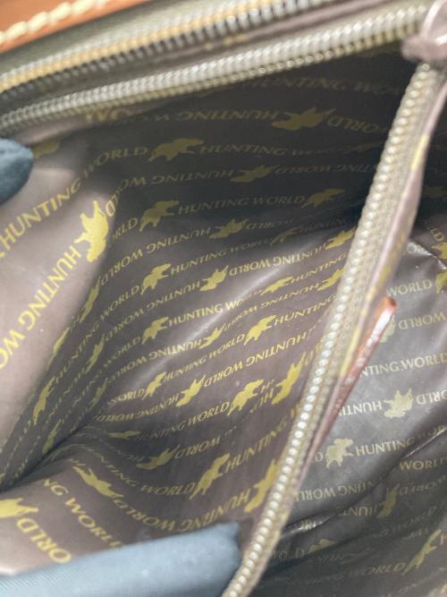 HUNTING WORLD（ハンティングワールド）HUNTING WORLD (ハンティングワールド) トートバッグ カーキ×ブラウンの古着・服飾アイテム