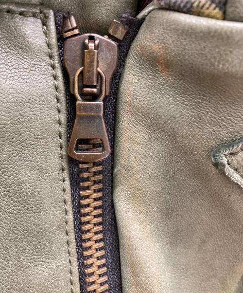 HUNTING WORLD（ハンティングワールド）HUNTING WORLD (ハンティングワールド) ラムレザーダッフルジャケット カーキ サイズ:SIZE 50の古着・服飾アイテム