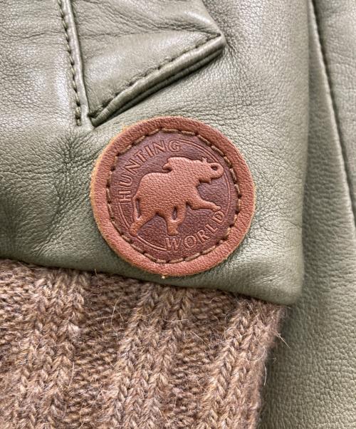HUNTING WORLD（ハンティングワールド）HUNTING WORLD (ハンティングワールド) ラムレザーダッフルジャケット カーキ サイズ:SIZE 50の古着・服飾アイテム