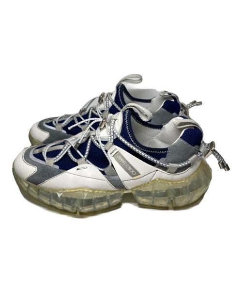 JIMMY CHOO（ジミーチュウ）JIMMY CHOO (ジミーチュウ) ダイヤモンドトレイルスニーカー ネイビー×ホワイト サイズ:SIZE 41の古着・服飾アイテム