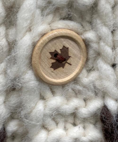 KANATA（カナタ）KANATA (カナタ) 厚手カーディガン ホワイト×ベージュ サイズ:不明の古着・服飾アイテム